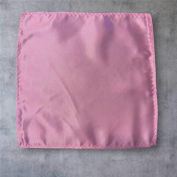Pocket Square 8.5x8.5in Solid Pink PolySilk - Picture 3 of 3